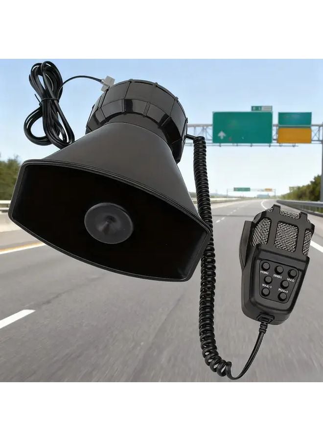 Black 12V 120dB Multi Tone Alari Horn with Remote Control for Motorcycles Cars Trucks RVs Boats - Image 1